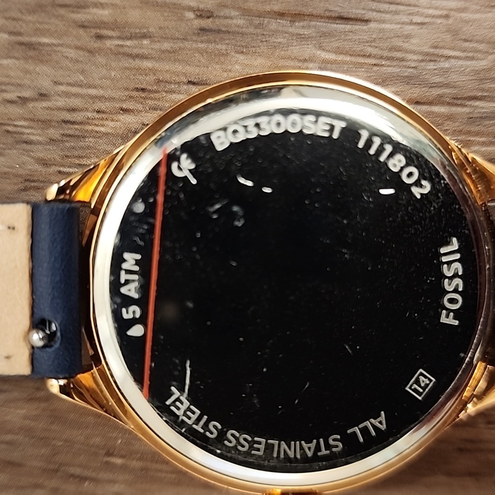 Fossil Bq3300 Suitor Three-hand Rose Gold & Navy 36mm Unisex - Picture 3 of 11